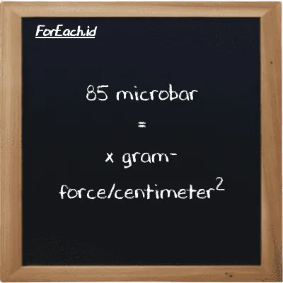 Example microbar to gram-force/centimeter<sup>2</sup> conversion (85 µbar to gf/cm<sup>2</sup>)